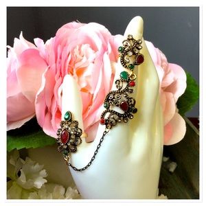 Antique Gold Double Finger Ring